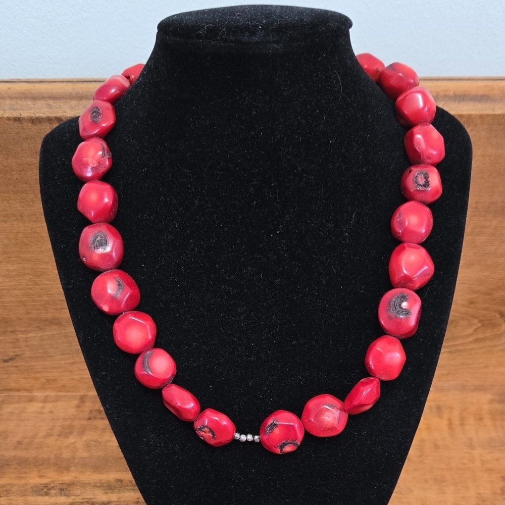 Red Coral Chunky Necklace